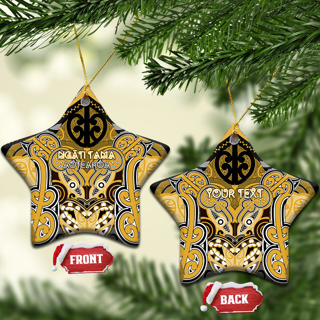 Aotearoa Iwi Ngati Tama Personalised Ceramic Ornament Maori Kowhaiwhai Pattern