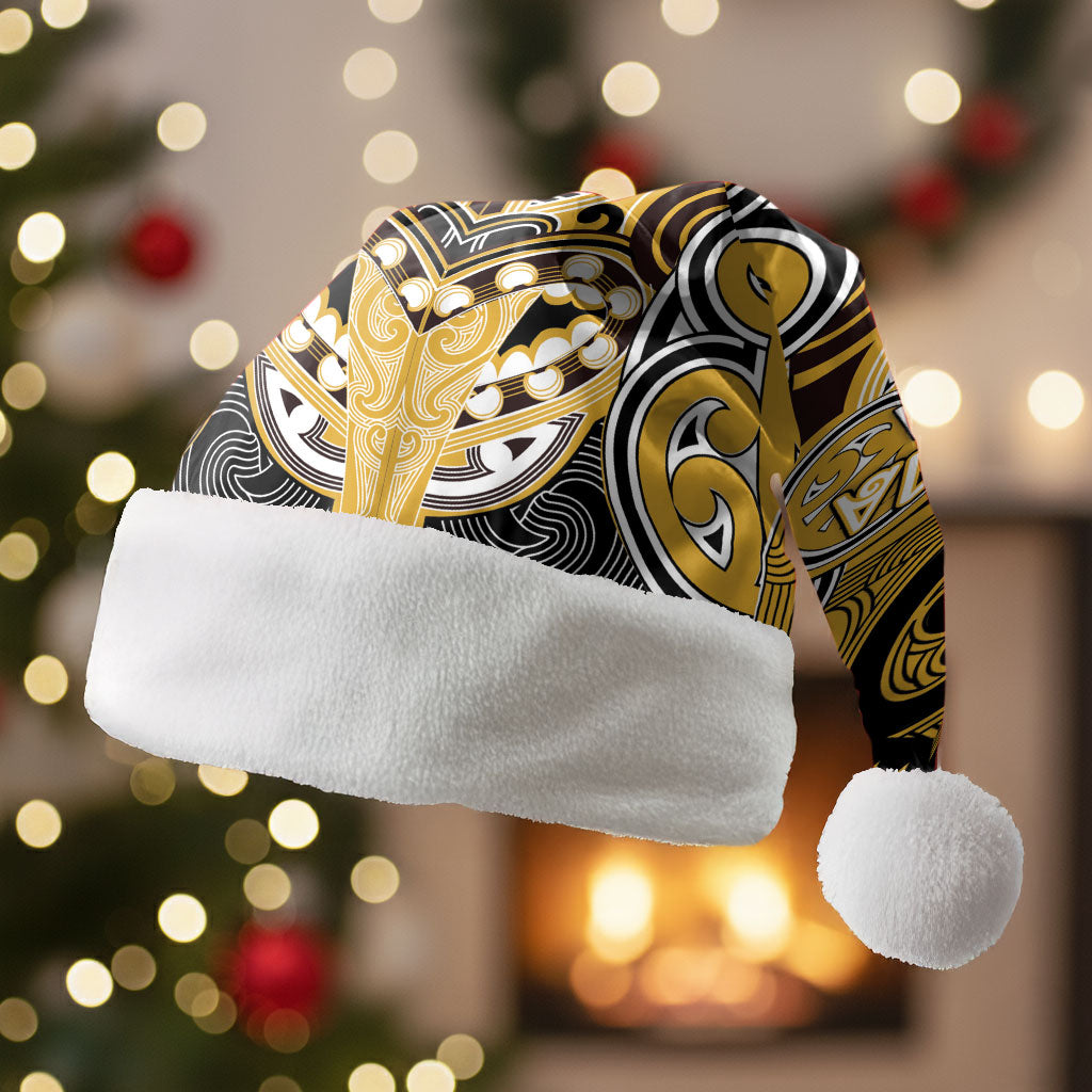 Aotearoa Iwi Ngati Tama Personalised Christmas Santa Hat Maori Kowhaiwhai Pattern