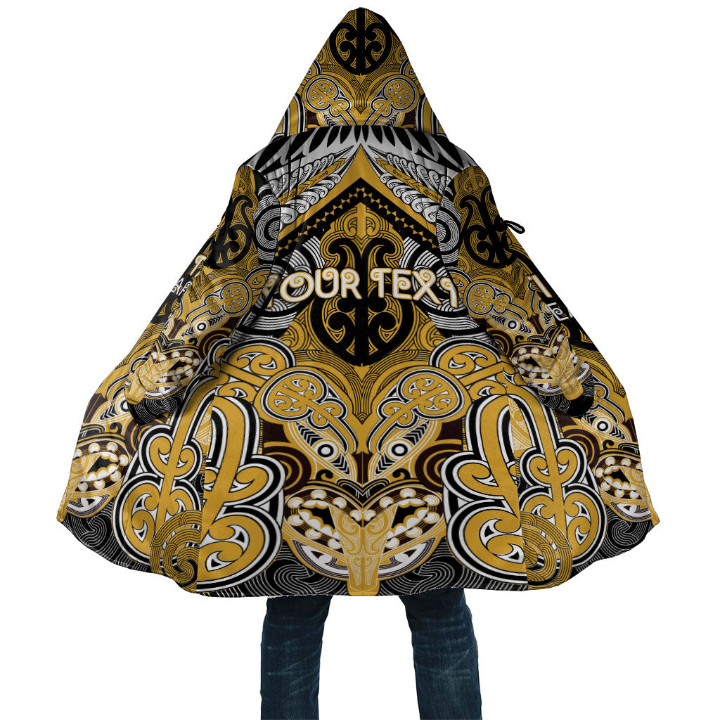 Aotearoa Iwi Ngati Tama Personalised Cloak Maori Kowhaiwhai Pattern LT19 Unisex Yellow - Polynesian Pride