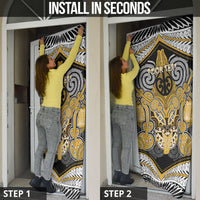 Aotearoa Iwi Ngati Tama Personalised Door Cover Maori Kowhaiwhai Pattern