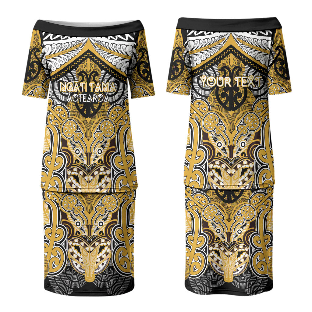 Aotearoa Iwi Ngati Tama Personalised Family Matching Puletasi and Hawaiian Shirt Maori Kowhaiwhai Pattern