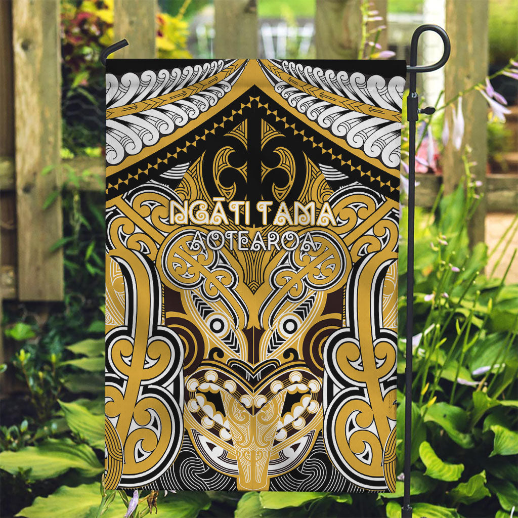 Aotearoa Iwi Ngati Tama Garden Flag Maori Kowhaiwhai Pattern