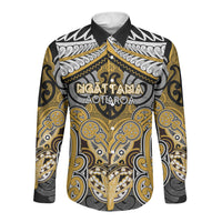 Aotearoa Iwi Ngati Tama Personalised Long Sleeve Button Shirt Maori Kowhaiwhai Pattern