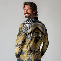 Aotearoa Iwi Ngati Tama Personalised Long Sleeve Polo Shirt Maori Kowhaiwhai Pattern