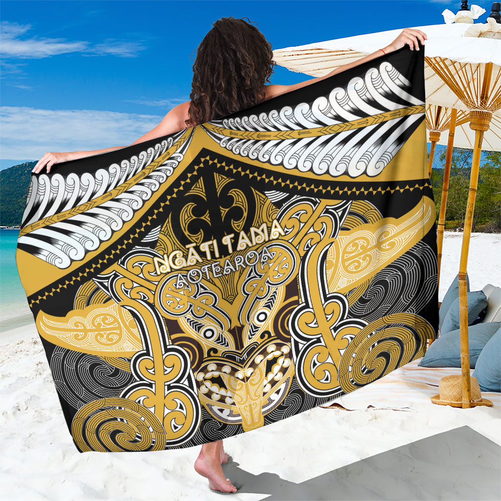 Aotearoa Iwi Ngati Tama Sarong Maori Kowhaiwhai Pattern LT19 One Size 44 x 66 inches Yellow - Polynesian Pride