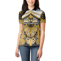 Aotearoa Iwi Ngati Tama Personalised Women Polo Shirt Maori Kowhaiwhai Pattern
