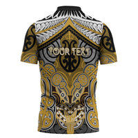 Aotearoa Iwi Ngati Tama Personalised Zipper Polo Shirt Maori Kowhaiwhai Pattern