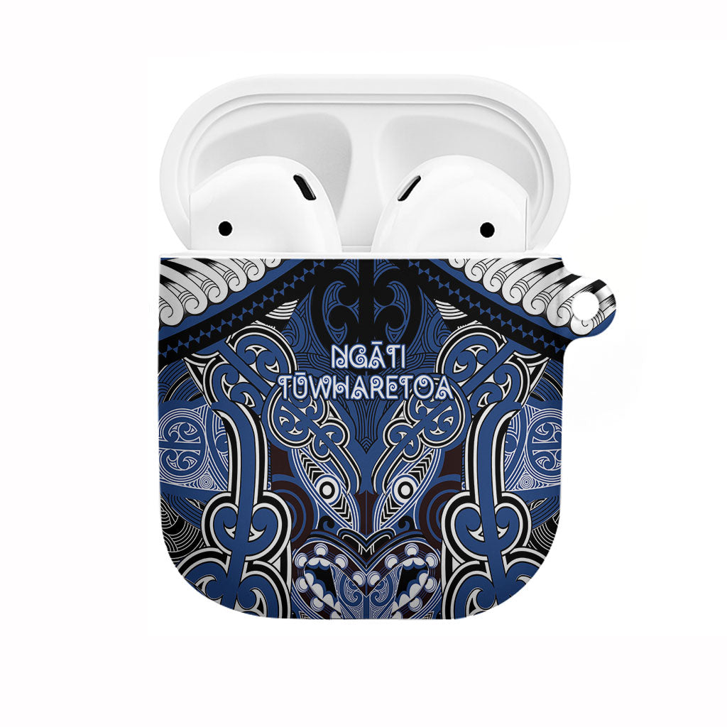 Aotearoa Iwi Ngati Tuwharetoa AirPods Case Maori Kowhaiwhai Pattern LT19 Blue - Polynesian Pride