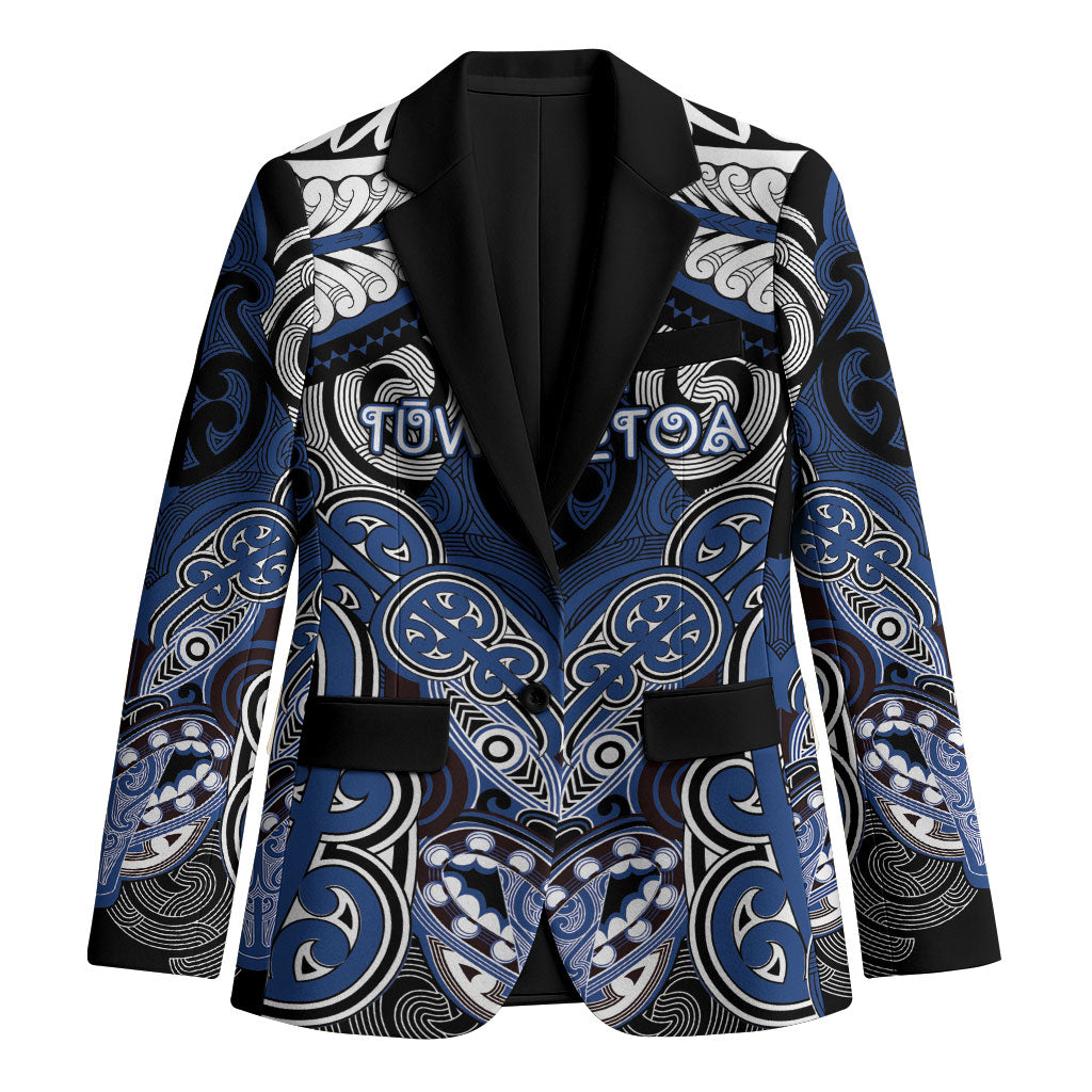 Aotearoa Iwi Ngati Tuwharetoa Personalised Blazer Maori Kowhaiwhai Pattern LT19 Unisex Blue - Polynesian Pride