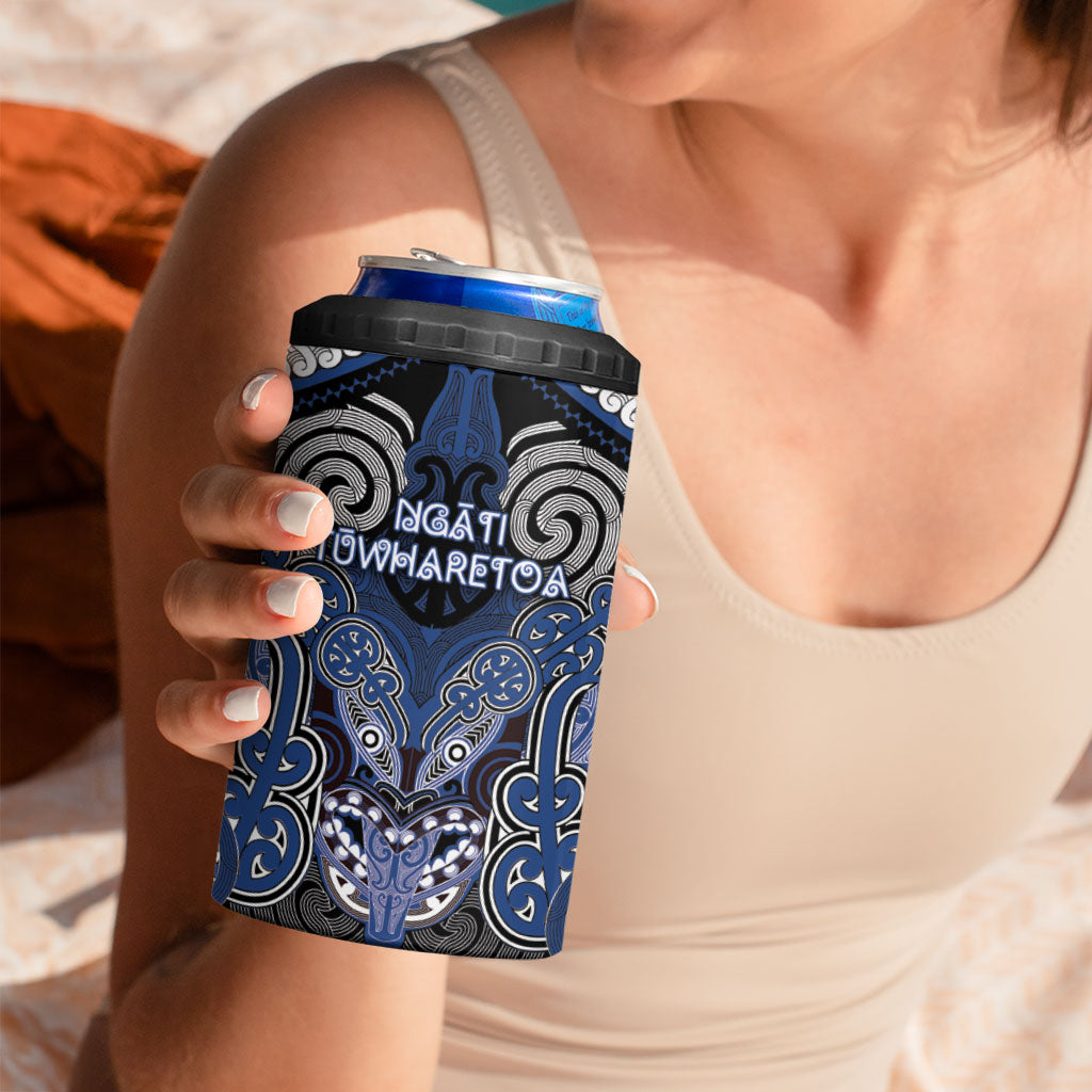 Aotearoa Iwi Ngati Tuwharetoa Personalised 4 in 1 Can Cooler Tumbler Maori Kowhaiwhai Pattern