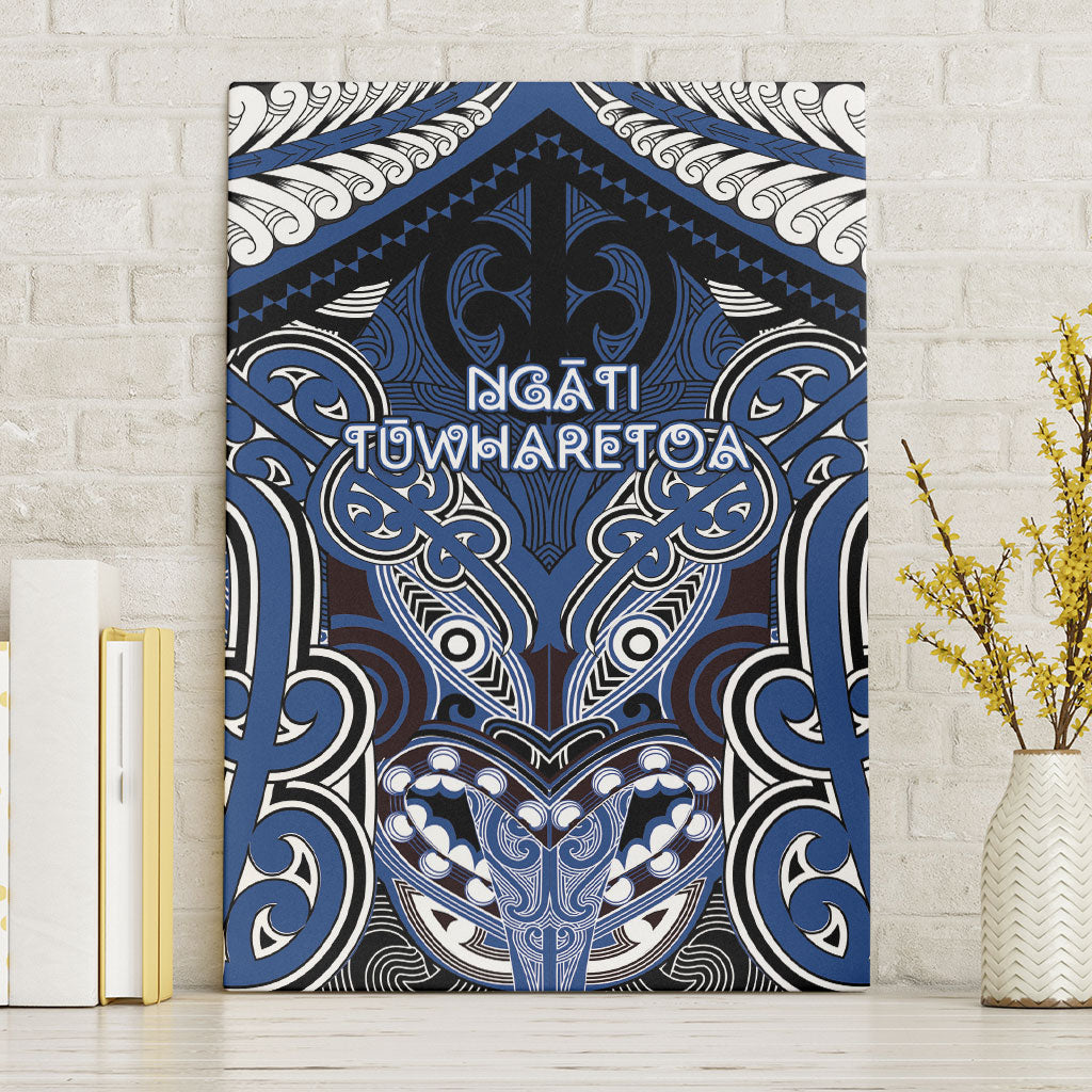 Aotearoa Iwi Ngati Tuwharetoa Canvas Wall Art Maori Kowhaiwhai Pattern LT19 Without Frame Blue - Polynesian Pride