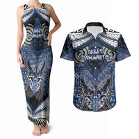 Aotearoa Iwi Ngati Tuwharetoa Personalised Couples Matching Tank Maxi Dress and Hawaiian Shirt Maori Kowhaiwhai Pattern