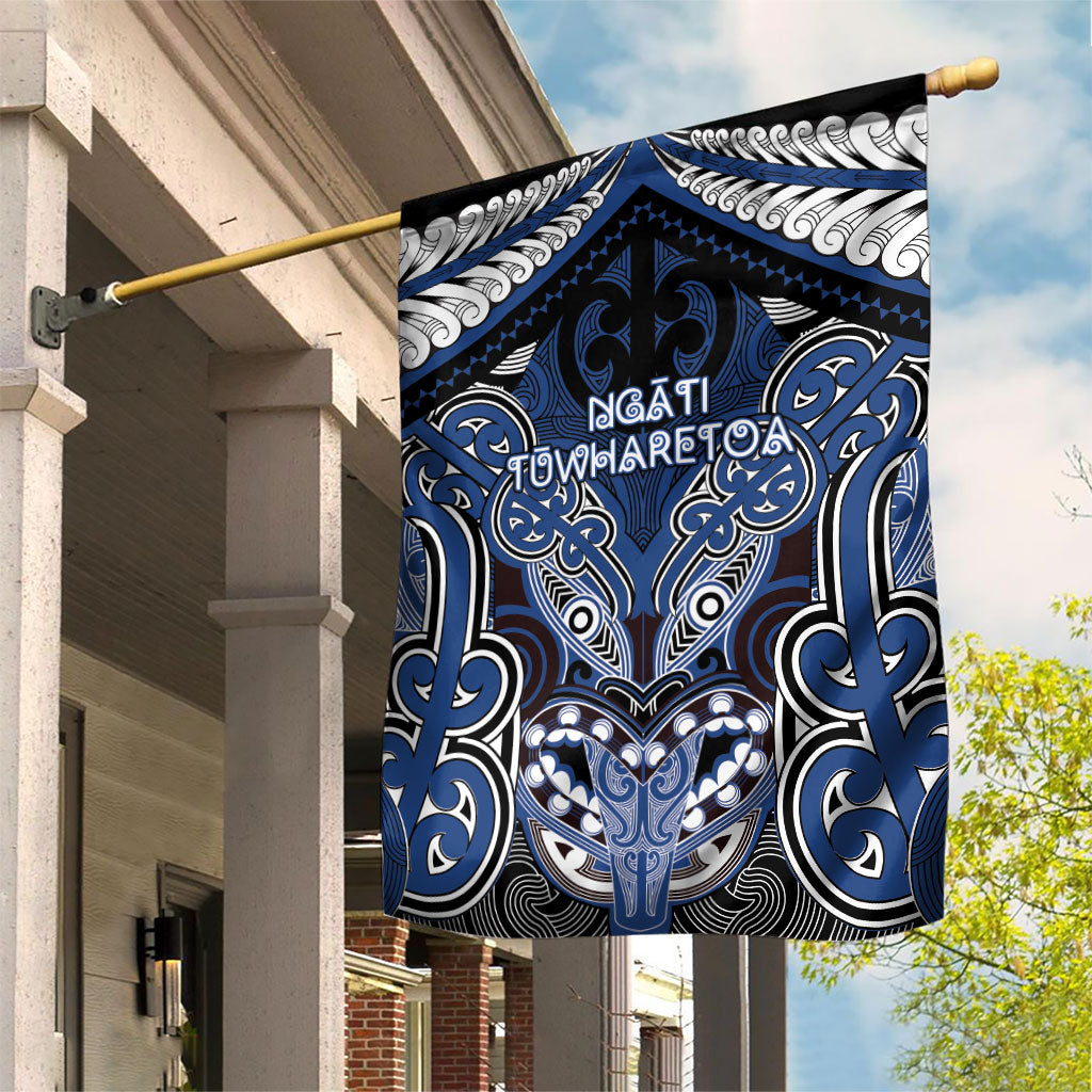 Aotearoa Iwi Ngati Tuwharetoa Garden Flag Maori Kowhaiwhai Pattern LT19 House Flag Blue - Polynesian Pride