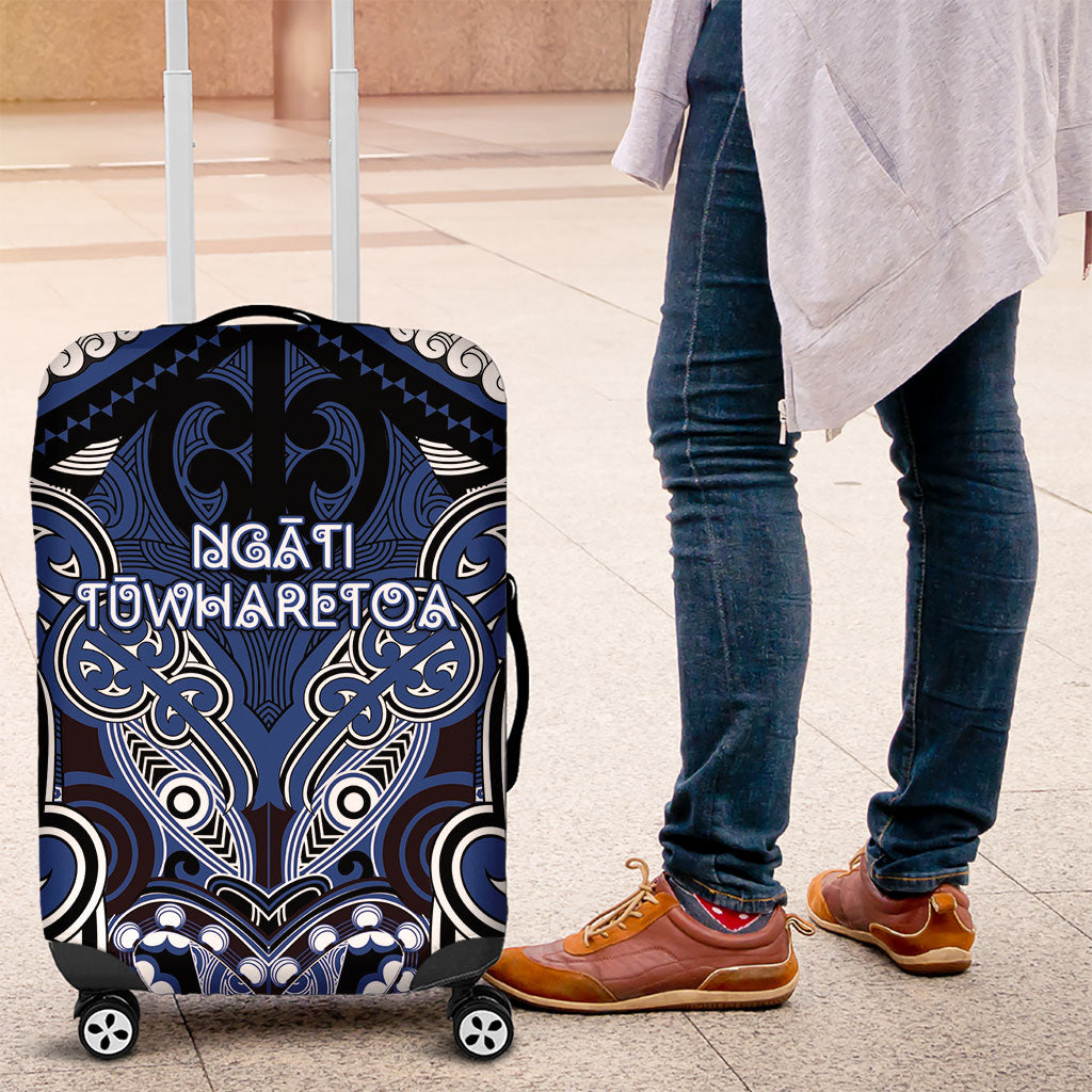 Aotearoa Iwi Ngati Tuwharetoa Luggage Cover Maori Kowhaiwhai Pattern LT19 Blue - Polynesian Pride