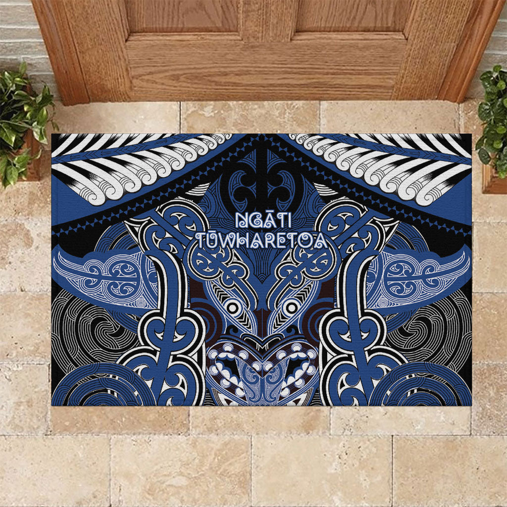 Aotearoa Iwi Ngati Tuwharetoa Rubber Doormat Maori Kowhaiwhai Pattern LT19 Blue - Polynesian Pride