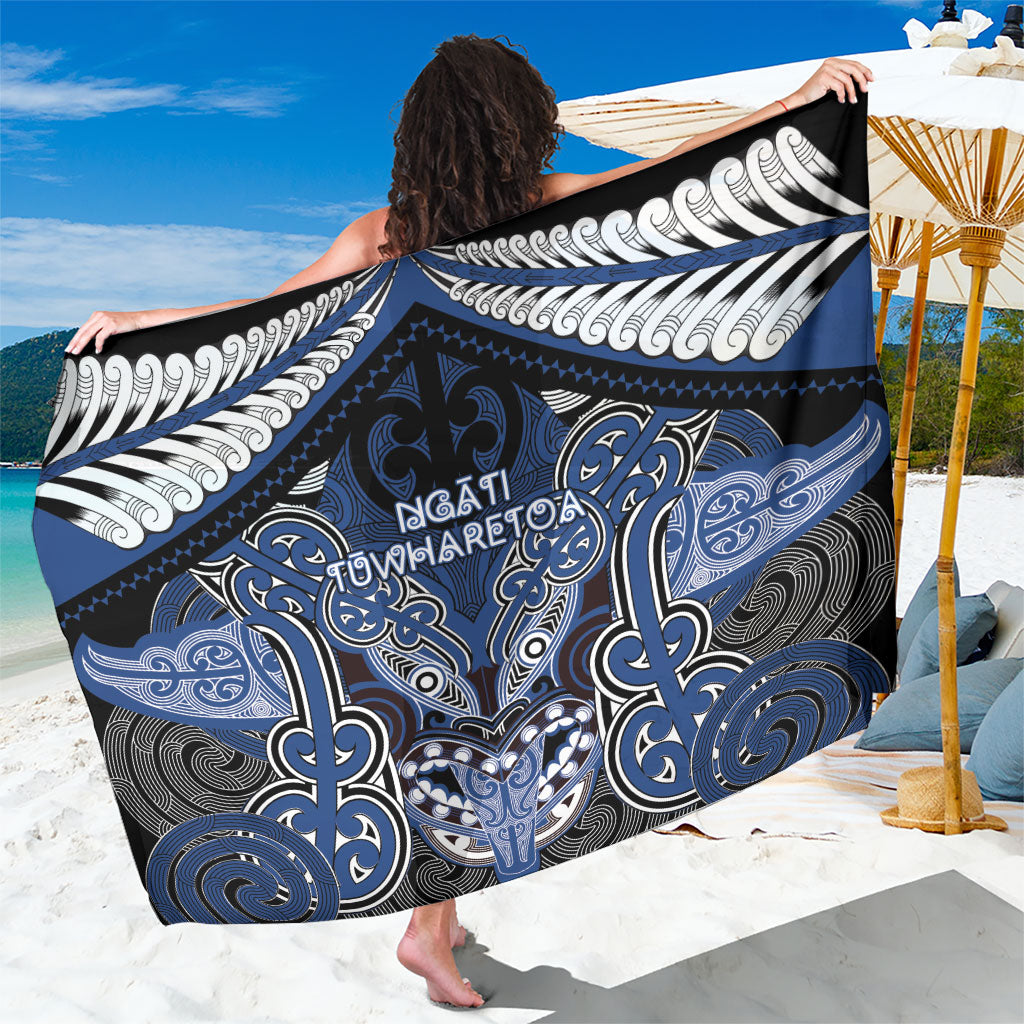 Aotearoa Iwi Ngati Tuwharetoa Sarong Maori Kowhaiwhai Pattern LT19 One Size 44 x 66 inches Blue - Polynesian Pride