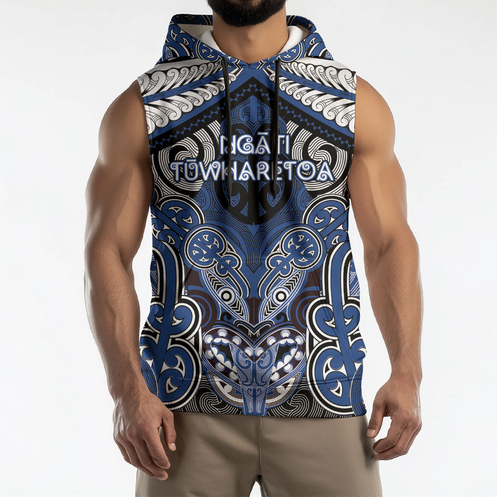 Aotearoa Iwi Ngati Tuwharetoa Personalised Sleeveless Hoodie Maori Kowhaiwhai Pattern