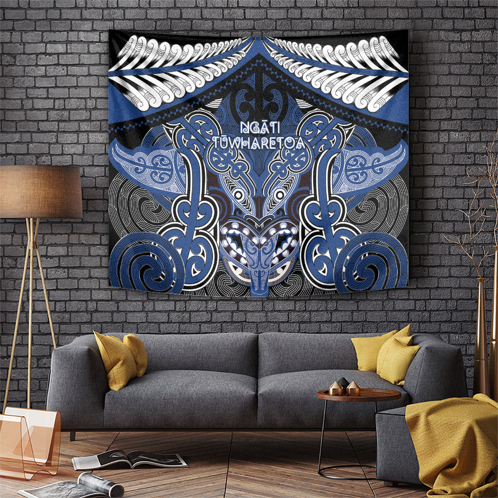 Aotearoa Iwi Ngati Tuwharetoa Tapestry Maori Kowhaiwhai Pattern LT19 Blue - Polynesian Pride