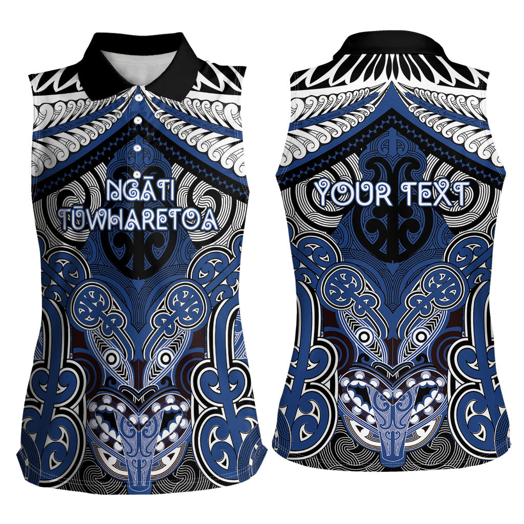 Aotearoa Iwi Ngati Tuwharetoa Personalised Women Sleeveless Polo Shirt Maori Kowhaiwhai Pattern