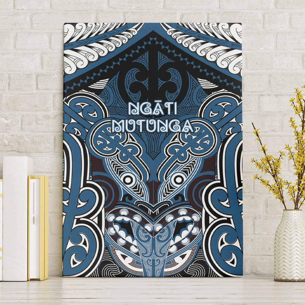 Aotearoa Iwi Ngati Mutunga Canvas Wall Art Maori Kowhaiwhai Pattern LT19 Without Frame Blue - Polynesian Pride
