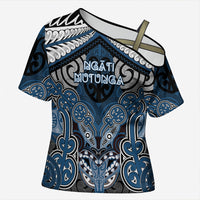 Aotearoa Iwi Ngati Mutunga Personalised Cross Shoulder Shirt Maori Kowhaiwhai Pattern