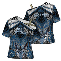 Aotearoa Iwi Ngati Mutunga Personalised Cross Shoulder Shirt Maori Kowhaiwhai Pattern