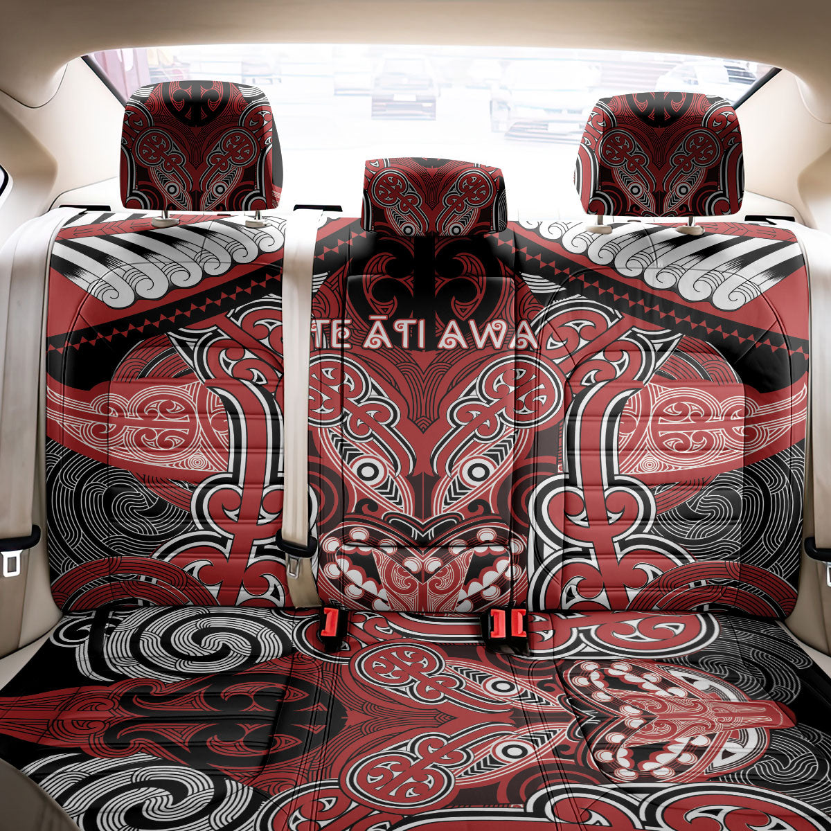 Aotearoa Iwi Te Ati Awa Back Car Seat Cover Maori Kowhaiwhai Pattern