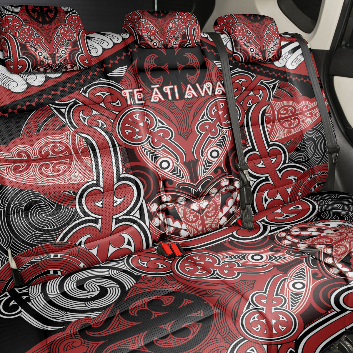 Aotearoa Iwi Te Ati Awa Back Car Seat Cover Maori Kowhaiwhai Pattern