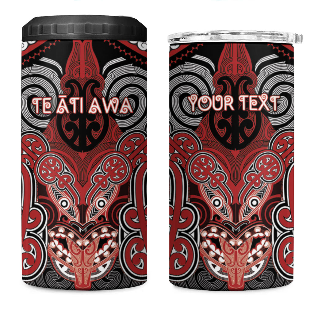 Aotearoa Iwi Te Ati Awa Personalised 4 in 1 Can Cooler Tumbler Maori Kowhaiwhai Pattern