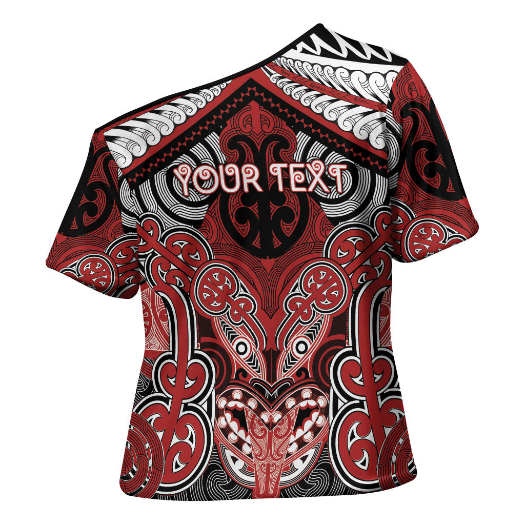 Aotearoa Iwi Te Ati Awa Personalised Cross Shoulder Shirt Maori Kowhaiwhai Pattern