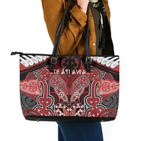 Aotearoa Iwi Te Ati Awa Leather Tote Bag Maori Kowhaiwhai Pattern