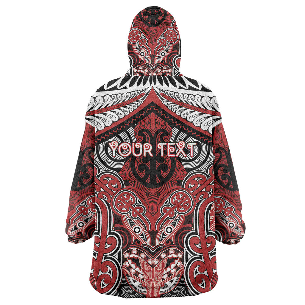 Aotearoa Iwi Te Ati Awa Personalised Wearable Blanket Hoodie Maori Kowhaiwhai Pattern