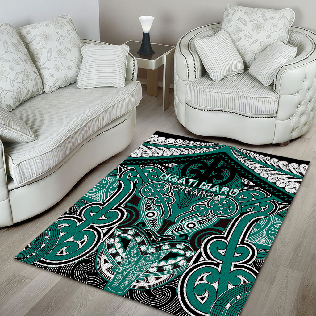 Aotearoa Iwi Ngati Maru Area Rug Maori Kowhaiwhai Pattern
