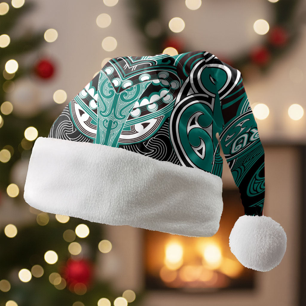 Aotearoa Iwi Ngati Maru Personalised Christmas Santa Hat Maori Kowhaiwhai Pattern