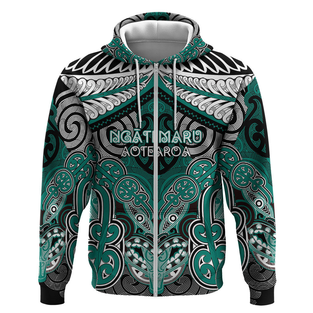 Aotearoa Iwi Ngati Maru Personalised Hoodie Maori Kowhaiwhai Pattern