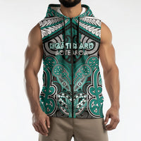 Aotearoa Iwi Ngati Maru Personalised Sleeveless Zip Hoodie Maori Kowhaiwhai Pattern