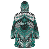Aotearoa Iwi Ngati Maru Personalised Wearable Blanket Hoodie Maori Kowhaiwhai Pattern