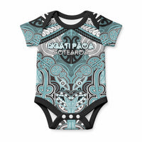 Aotearoa Iwi Ngati Paoa Personalised Baby Onesie Maori Kowhaiwhai Pattern