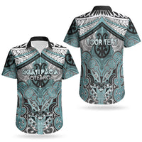 Aotearoa Iwi Ngati Paoa Personalised Couples Matching Long Sleeve Bodycon Dress and Hawaiian Shirt Maori Kowhaiwhai Pattern