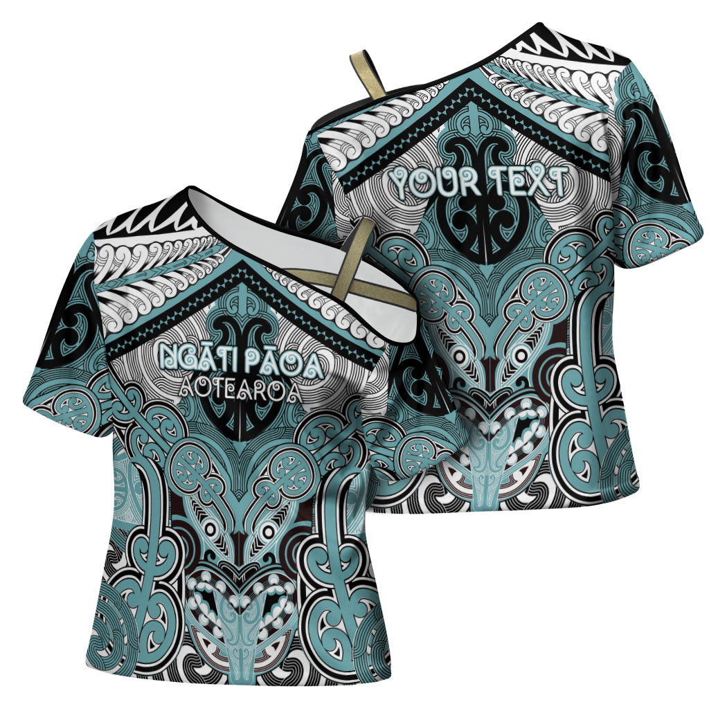 Aotearoa Iwi Ngati Paoa Personalised Cross Shoulder Shirt Maori Kowhaiwhai Pattern