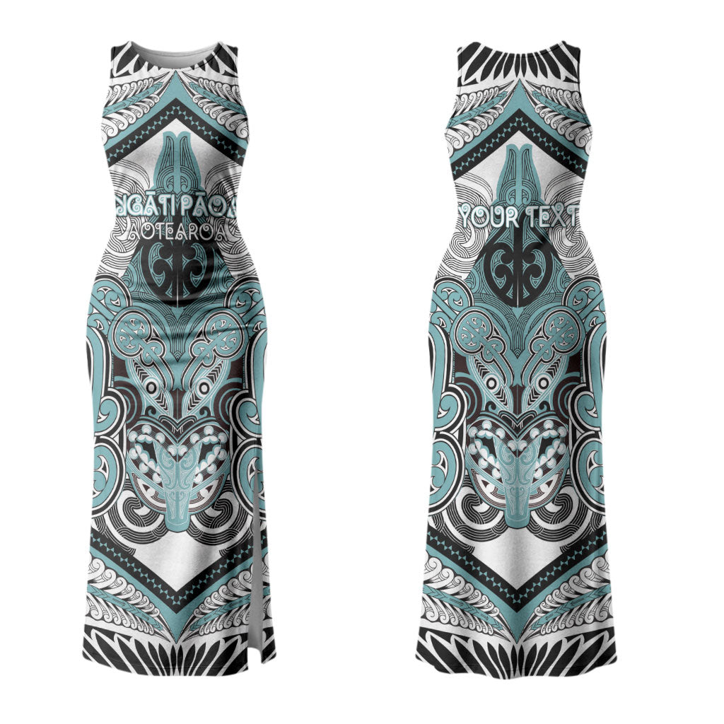 Aotearoa Iwi Ngati Paoa Personalised Family Matching Tank Maxi Dress and Hawaiian Shirt Maori Kowhaiwhai Pattern
