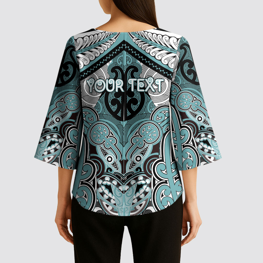Aotearoa Iwi Ngati Paoa Personalised Kimono Sleeve Blouse Maori Kowhaiwhai Pattern
