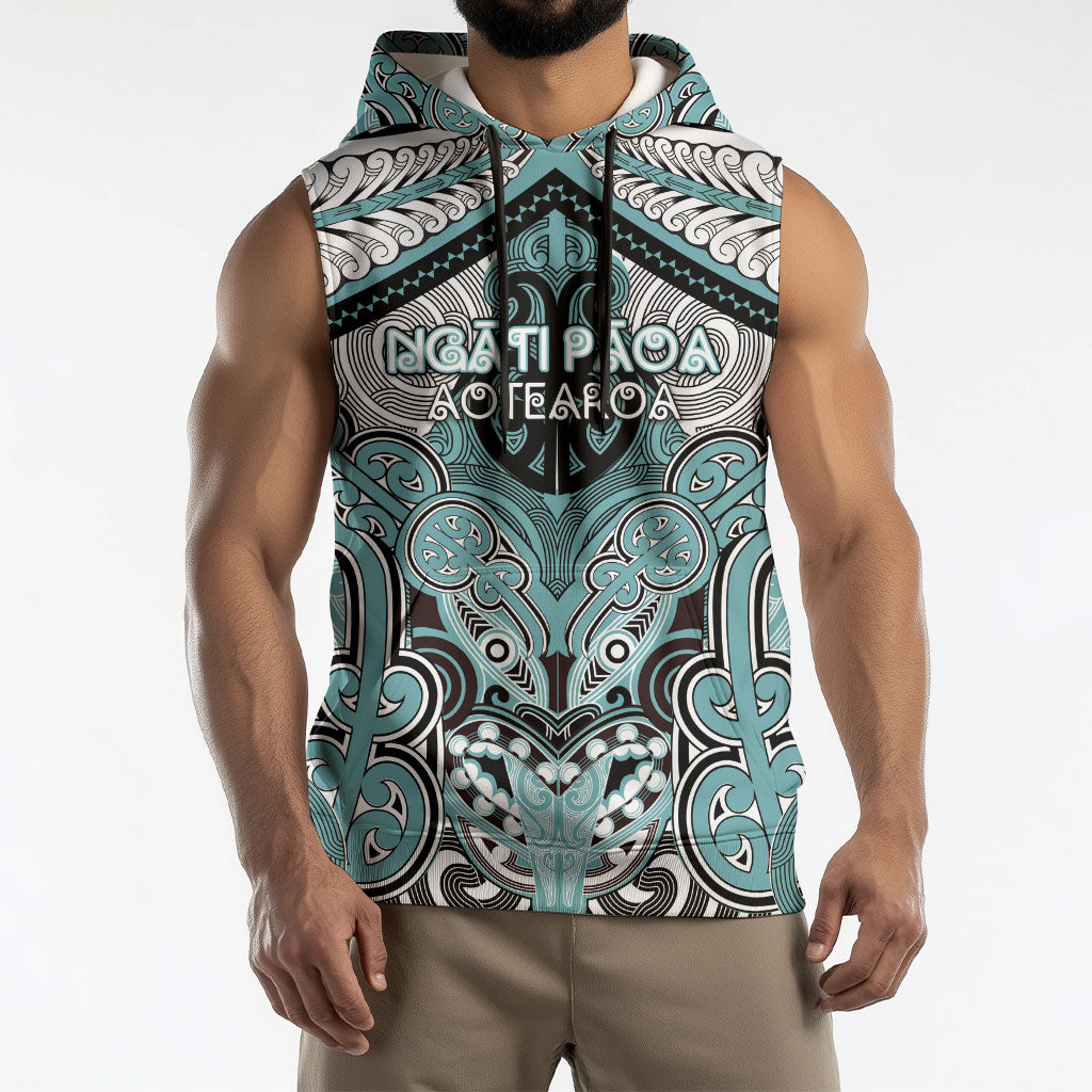 Aotearoa Iwi Ngati Paoa Personalised Sleeveless Hoodie Maori Kowhaiwhai Pattern