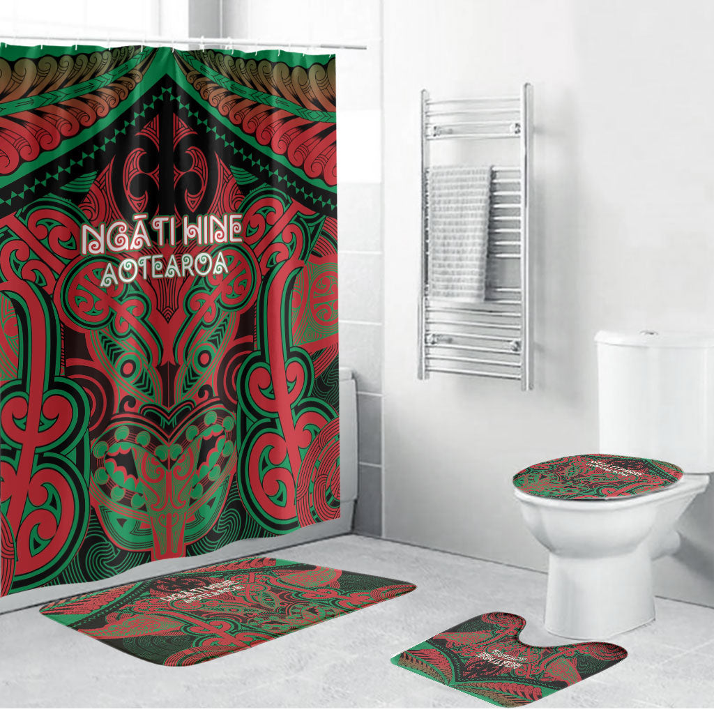 Aotearoa Iwi Ngati Hine Bathroom Set Maori Kowhaiwhai Pattern LT19 Bathroom Set (4 pcs) Green - Polynesian Pride