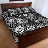 Black Aloha Hawaiian Quilt Bed Set Monstera Hibiscus Tropical Pattern LT19 - Polynesian Pride