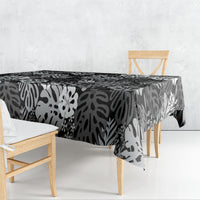 Black Aloha Hawaiian Tablecloth Monstera Hibiscus Tropical Pattern LT19 - Polynesian Pride