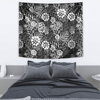 Black Aloha Hawaiian Tapestry Monstera Hibiscus Tropical Pattern LT19 - Polynesian Pride