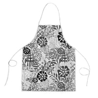 White Aloha Hawaiian Apron Monstera Hibiscus Tropical Pattern LT19 White - Polynesian Pride
