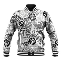 White Aloha Hawaiian Baseball Jacket Monstera Hibiscus Tropical Pattern LT19 Unisex White - Polynesian Pride
