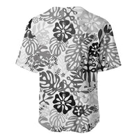 White Aloha Hawaiian Baseball Jersey Monstera Hibiscus Tropical Pattern LT19 - Polynesian Pride